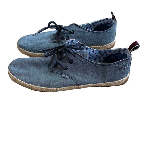 Ben Sherman Blue Canvas Woven Sole Loafers - Men's 10 - Picture 1 of 6